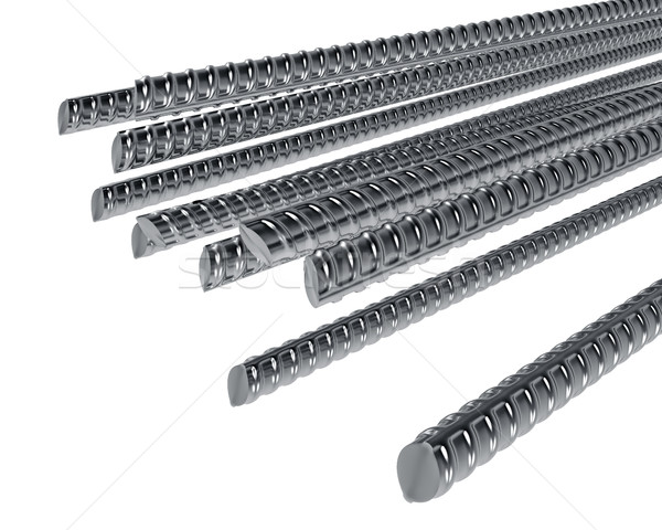 Steel reinforcement rods isolated on white background. Stock photo © tuulijumala