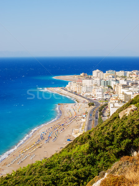 View on Rhodes town tourist district and Aegean and Mediterranea Stock photo © tuulijumala