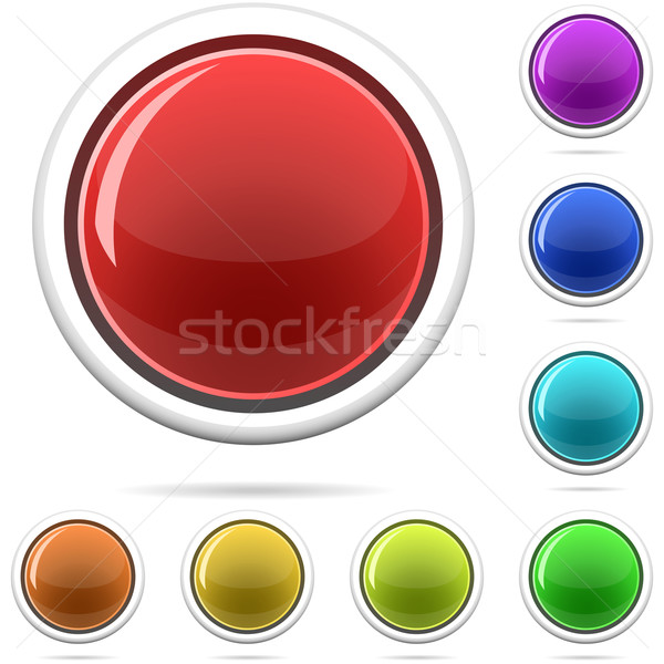 Vector set of varicolored spherical glossy buttons isolated on w Stock photo © tuulijumala