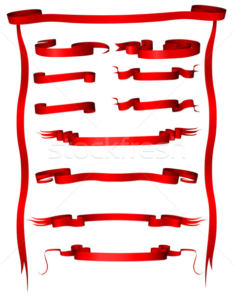 ベクトル セット ヴィンテージ 赤 バナー 孤立した ストックフォト © tuulijumala