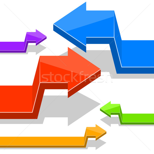 Angular 3D arrows vector flat design template. Stock photo © tuulijumala