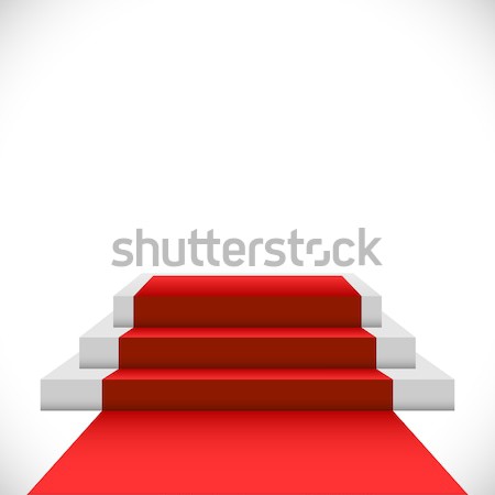 üres három lépés pódium vörös szőnyeg izolált Stock fotó © tuulijumala