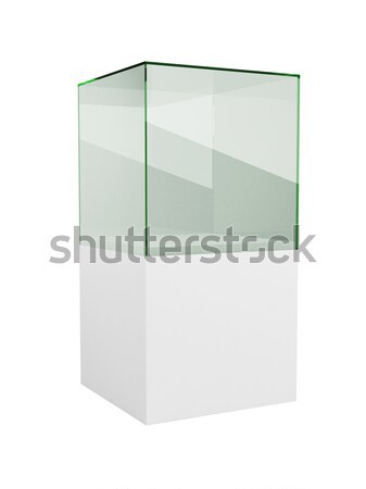 üveg kirakat faliszekrény izolált fehér 3D Stock fotó © tuulijumala