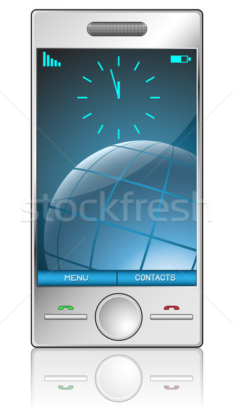 Metálico teléfono celular aislado blanco negocios ordenador Foto stock © tuulijumala