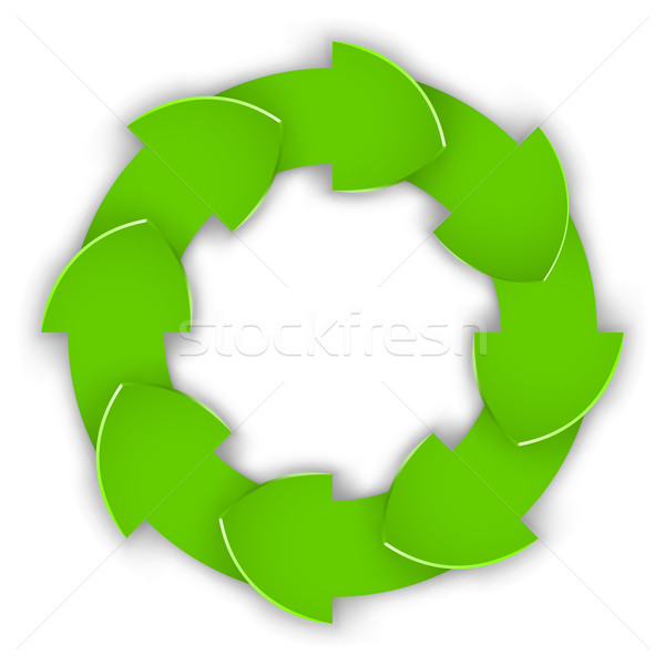 Green curled paper arrows cycle vector design element. Stock photo © tuulijumala