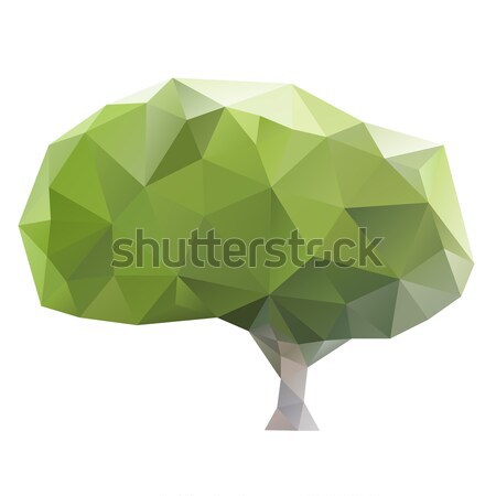 Green tree made of color triangle polygons vector illustration. Stock photo © tuulijumala