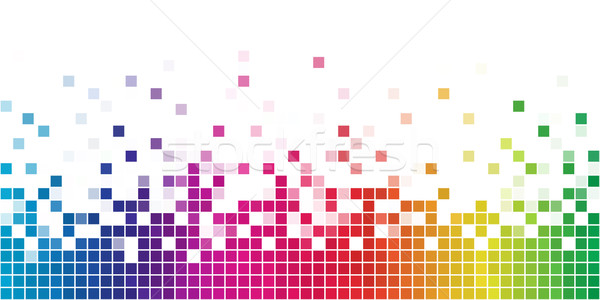 Foto stock: Colorido · arco-íris · praça · mosaico · branco · cópia · espaço