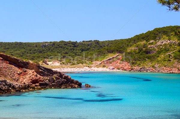 Cala de Algariens seascape in sunny day at Menorca, Spain. Stock photo © tuulijumala