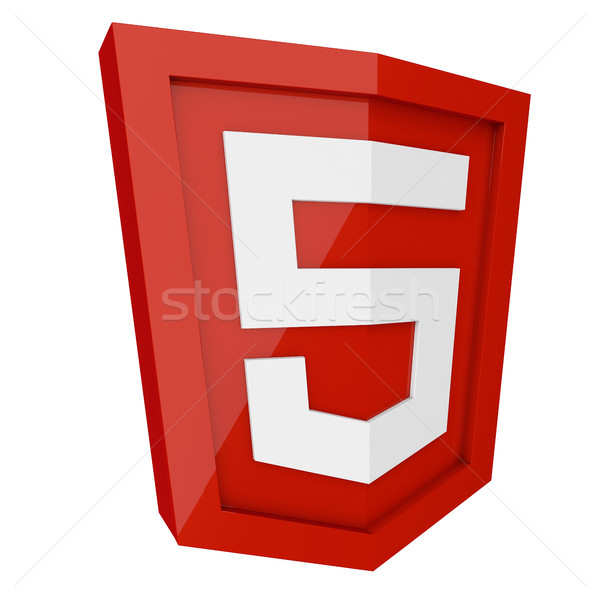 Html 3D kırmızı imzalamak yalıtılmış beyaz Stok fotoğraf © tuulijumala