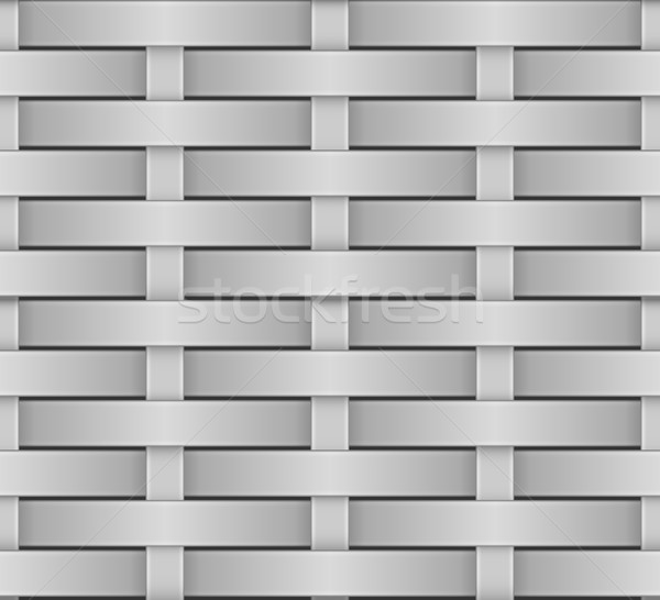 Wicker seamless pattern greyscale vector texture. Stock photo © tuulijumala