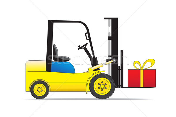 Forklift auto loader with present box. Stock photo © tuulijumala