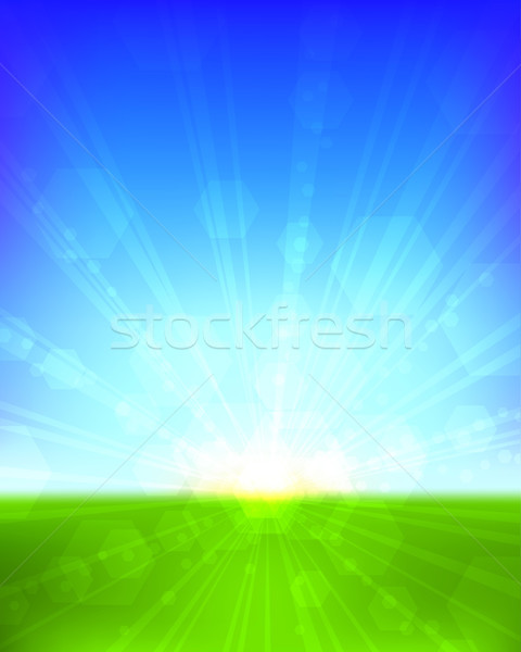 Hellen sunrise vertikalen Vektor eps10 Datei Stock foto © tuulijumala
