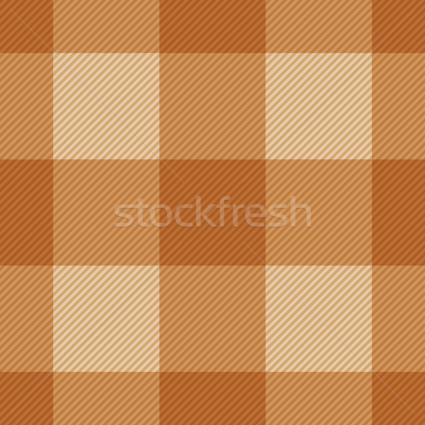 Seamless classic brown plaid checkered cloth vector pattern. Stock photo © tuulijumala