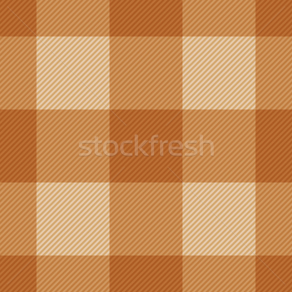 Seamless classic brown plaid checkered cloth vector pattern. Stock photo © tuulijumala