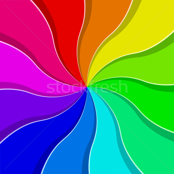 Stock photo: Rainbow colored abstract fan vector background.