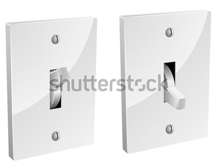 Electric switch in on and off mode isolated on white. Stock photo © tuulijumala