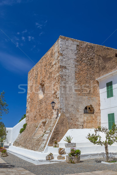 Medieval part of Verge del Toro Sanctuary on Monte Toro top at M Stock photo © tuulijumala