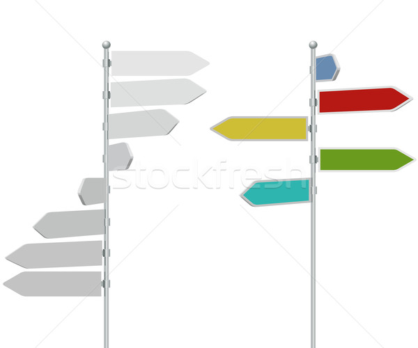 Stock photo: Road direction arrow sign post template