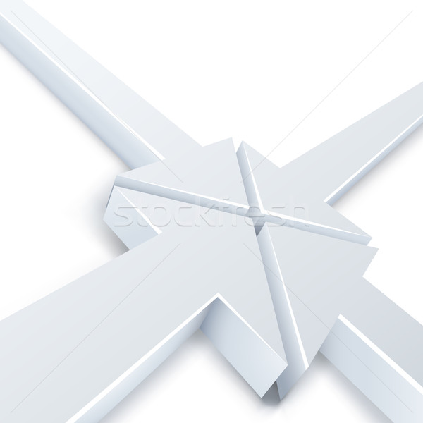 Abstract 4 white arrows meeting in one point Stock photo © tuulijumala