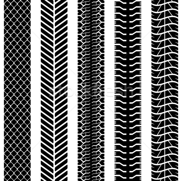 Black and white seamless truck tyre tracks template. Stock photo © tuulijumala