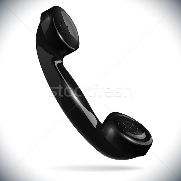 Realistic outdated black telephone handset Stock photo © tuulijumala
