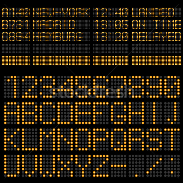 Airport timetable board template – alphabet and figures. Stock photo © tuulijumala