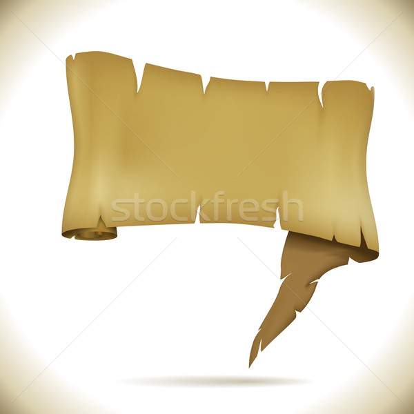 Speech balloon in the form of ancient scroll vector illustration Stock photo © tuulijumala