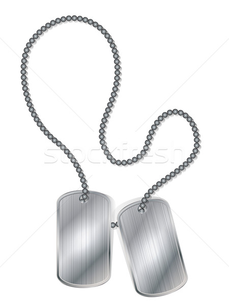 Stock photo: Blank army metal ID tags isolated on white background vector ill