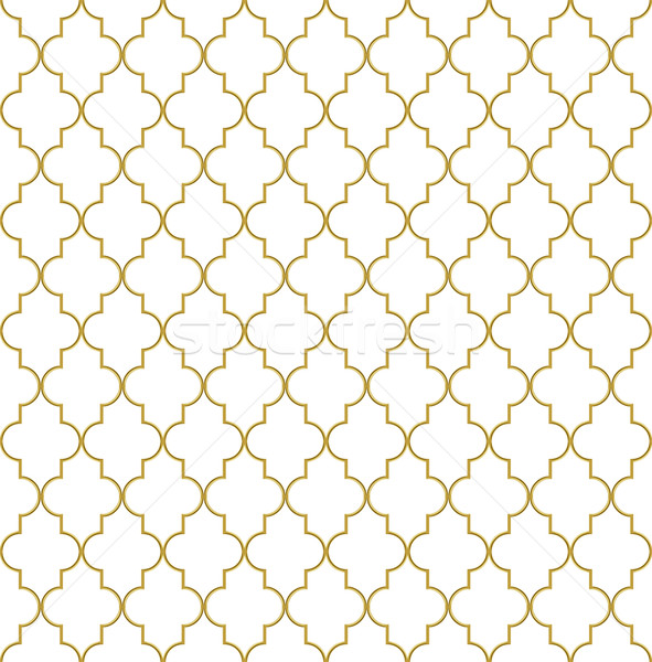Seamless golden oriental window grille vector pattern. Stock photo © tuulijumala