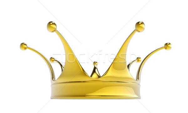 Złoty korony odizolowany biały metal sukces Zdjęcia stock © tuulijumala