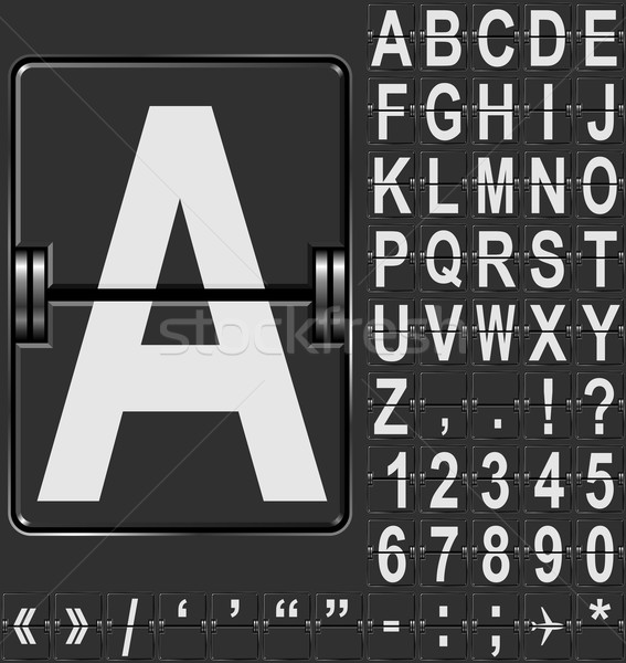 Alphabet in airport arrival and departure display style template Stock photo © tuulijumala