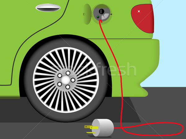 Elektro-Auto Industrie Kabel Energie Zukunft Verkehr Stock foto © tuulijumala