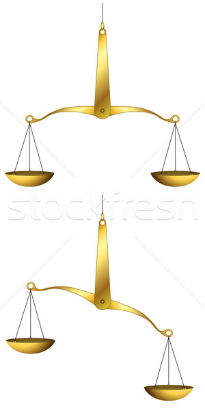 Vector illustration of golden weigh-scales isolated on white bac Stock photo © tuulijumala