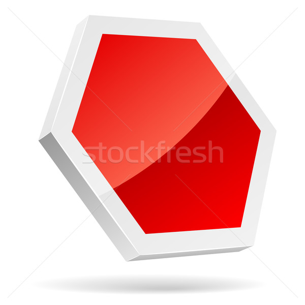 Blank stop sign 3D icon isolated on white. Stock photo © tuulijumala