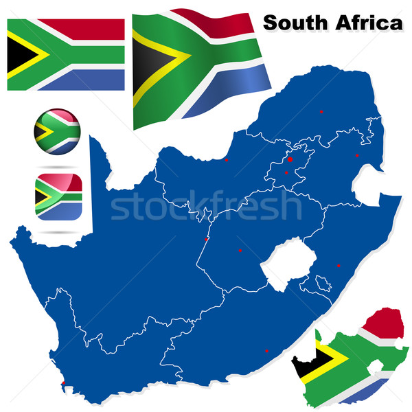 Africa de Sud vector set detaliat ţară Imagine de stoc © tuulijumala