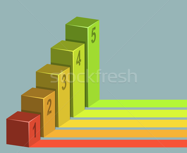 Five steps color bars infographic vector background. Stock photo © tuulijumala