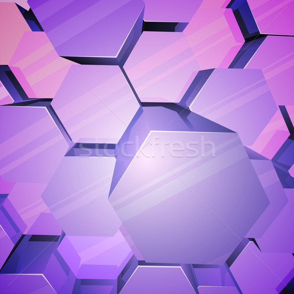 Violet shiny hexagons background. Stock photo © tuulijumala