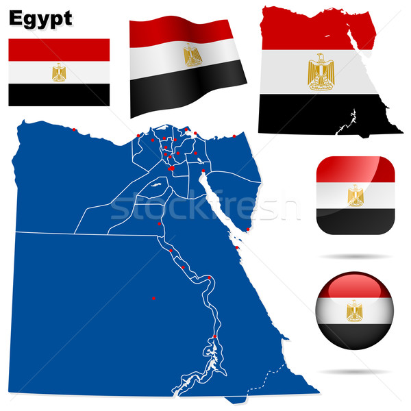 Photo stock: Egypte · vecteur · détaillée · pays · forme