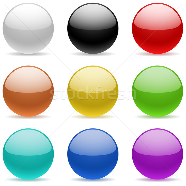 ストックフォト: ベクトル · コレクション · 色 · 球 · 孤立した