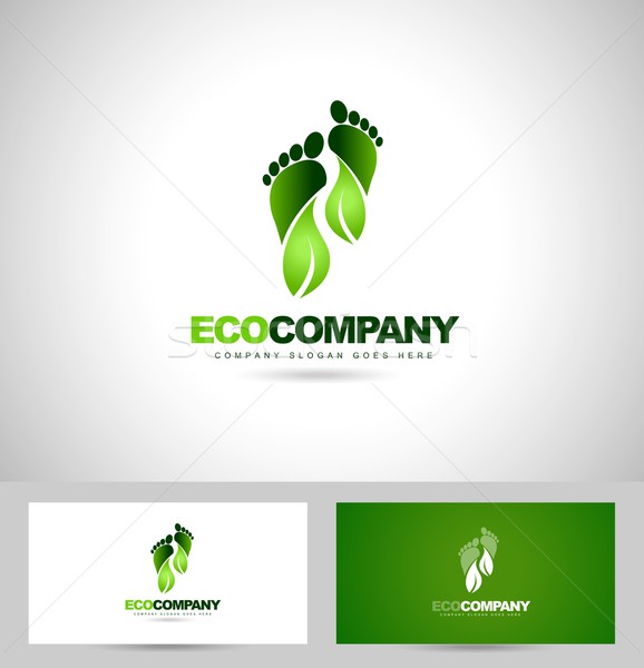 Eco verde passi logo piedi vettore Foto d'archivio © twindesigner