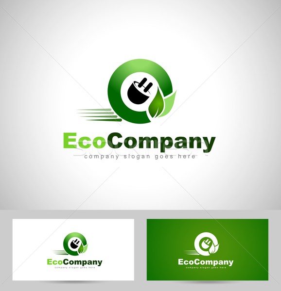 Eco electricitate logo-ul creator maşină roată Imagine de stoc © twindesigner