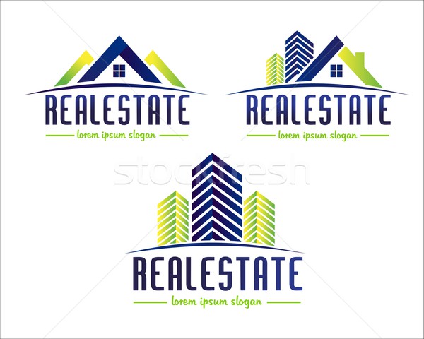 Imobiliare logo-ul proiect casă creator vector Imagine de stoc © twindesigner