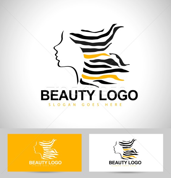 Frumuseţe femeie faţă logo design logo-ul salon Imagine de stoc © twindesigner