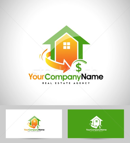 недвижимости логотип дизайна дома Creative вектора Сток-фото © twindesigner