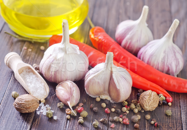 Foto d'archivio: Spezie · alimentare · mano · verde · insalata · acciaio