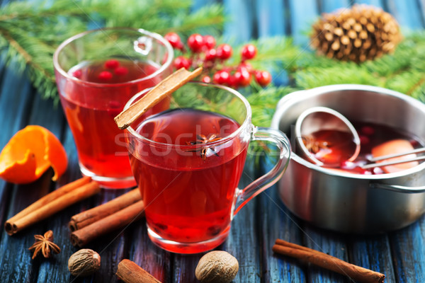 Karácsony ital aroma fűszer asztal fa Stock fotó © tycoon