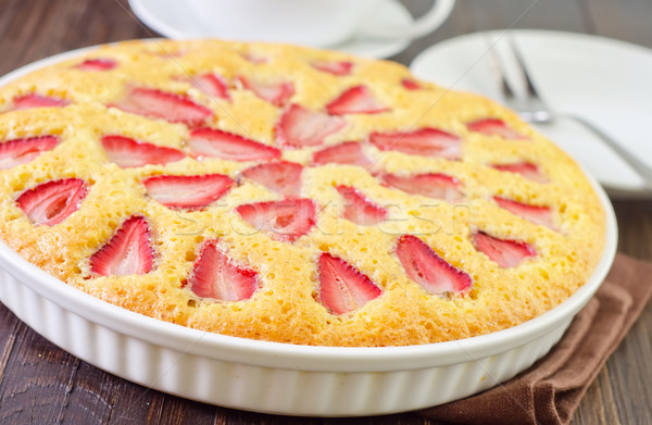 pie with strawberry Stock photo © tycoon