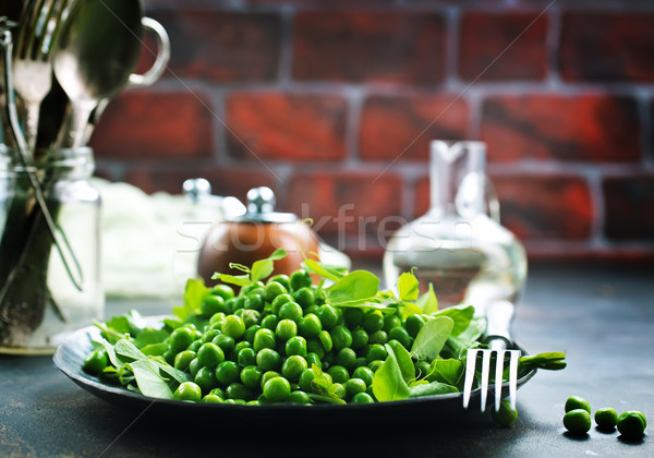 Stockfoto: Groene · erwten · plaat · vers · voorraad · foto