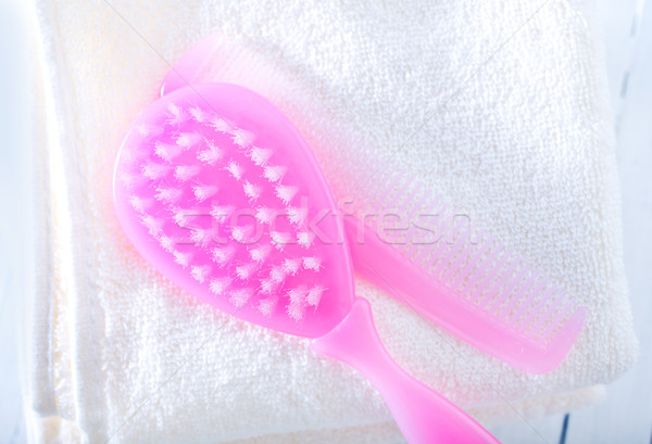 hairs brushes and baby clothes Stock photo © tycoon