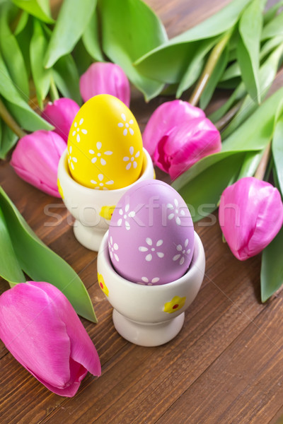 Huevos de Pascua Pascua feliz huevo fondo planta Foto stock © tycoon